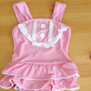 Pink, Ruffle girls swim suit 4T